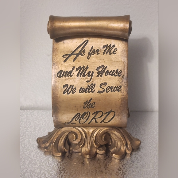 Vintage Other - CHRISTIAN GOLDPainted Holy Decorative Scroll with Inspirational Quote